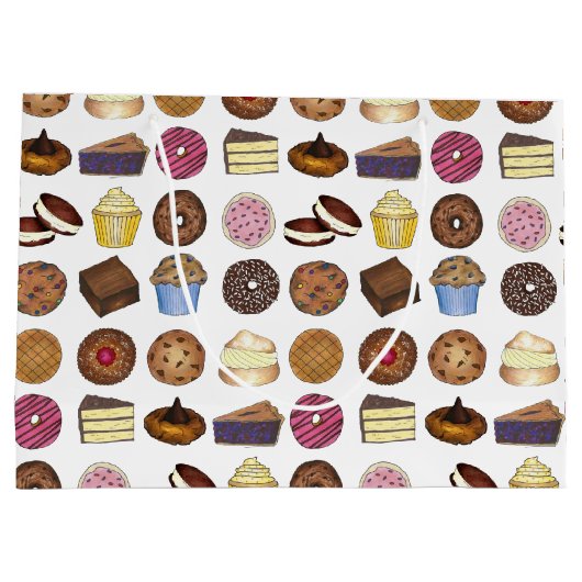 Backwaren Doughnut Pie Cupcake Brownie Feinschmeck Große Geschenktüte (Rückseite)