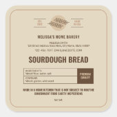 Backwaren für Backwaren Moderne Hütte Label Quadratischer Aufkleber (Vorderseite)