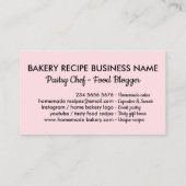Backwaren Handwerkzeuge Backwaren Kochkuchen Dekor Visitenkarte (Rückseite)