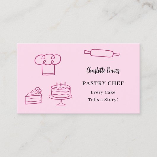 Backwaren Koch Küchenutensilien Slogan QR Code pin Visitenkarte (Vorderseite)