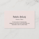 Backwaren Koch Minimal Cake Logo Rosa Rosa Visitenkarte (Rückseite)