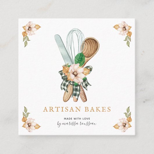 Backwaren & Kochen Backwaren Konditorei Koch Quadratische Visitenkarte (Vorderseite)