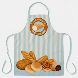 Backwaren Konditorei Brot Baker Logo Blauer Streif Schürze