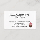 Backwaren Konditorei Cupcake Pink Mixer Visitenkarte (Rückseite)