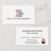 Backwaren Konditorei Cupcake Pink Mixer Visitenkarte (Vorne/Hinten)