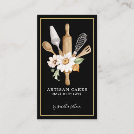 Backwaren Konditorei Koch Aquarell Backwerkzeuge S Visitenkarte