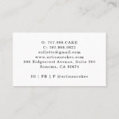 Backwaren Konditorei Koch Aquarell Backwerkzeuge Visitenkarte (Rückseite)