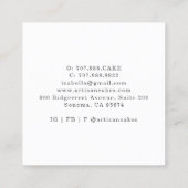 Backwaren Konditorei Koch Aquarellbäcker Quadratische Visitenkarte (Rückseite)