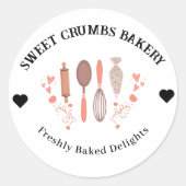 Backwaren Konditorei Koch Backutensilien Runder Aufkleber (Vorderseite)