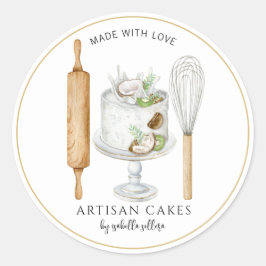 Backwaren Konditorei Koch Baker Cake Product Label Runder Aufkleber