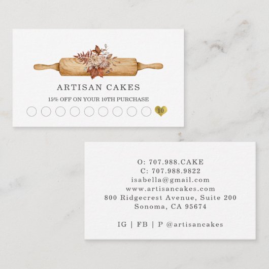 Backwaren Konditorei Koch Bakers Tools Loyalty Pun Treuekarte (Vorne/Hinten)