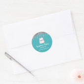 Backwaren Konditorei Koch Cake Logo Silver & Türki Runder Aufkleber (Umschlag)
