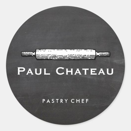 Backwaren Konditorei Koch Rolling Button Baker Log Runder Aufkleber (Vorderseite)