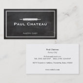 Backwaren Konditorei Koch Rolling Button Baker Log Visitenkarte (Vorne/Hinten)