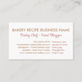 Backwaren Konditorei Koch Utensilien elegant, einf Visitenkarte (Rückseite)