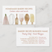 Backwaren Konditorei Koch Utensilien elegant, einf Visitenkarte (Vorne/Hinten)