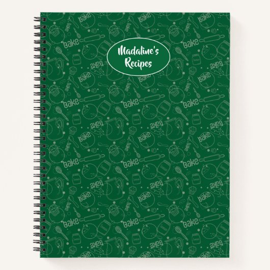 Backwaren Konditorei Utensil Mehl Zucker Illustrat Notizblock (Vorderseite)
