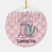 Backwaren Konditorei Zuckerguss Tropfen Monogramm  Keramik Ornament (Vorne)