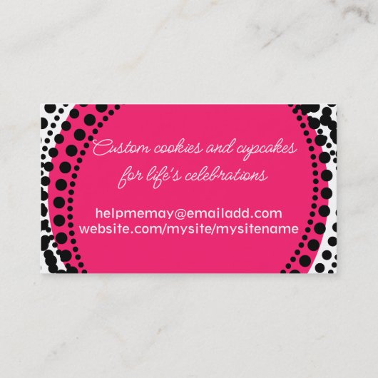 Backwaren Kuchen Kuchen Backwaren Backwaren Koch Visitenkarte (Rückseite)