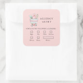 Backwaren Lebensmittelsicherheitsallergie Warngerä Quadratischer Aufkleber (Tasche)