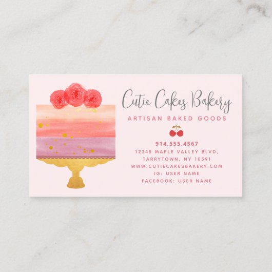 Backwaren Pink Coral Sprinkles Konditorei Koch Chi Treuekarte (Rückseite)