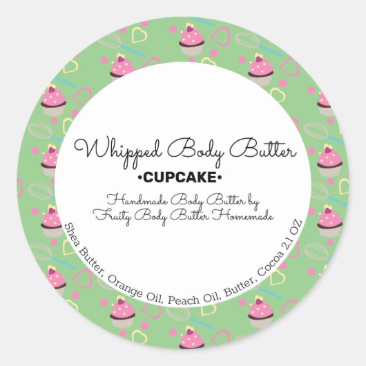 Backwaren Scent Butter Bath Branding Verpackung Runder Aufkleber (Vorderseite)