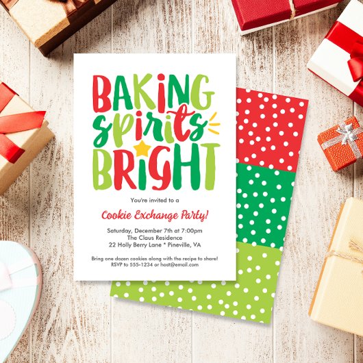 Backwaren Spirituosen Bright Cooke Swap Weihnachts Einladung