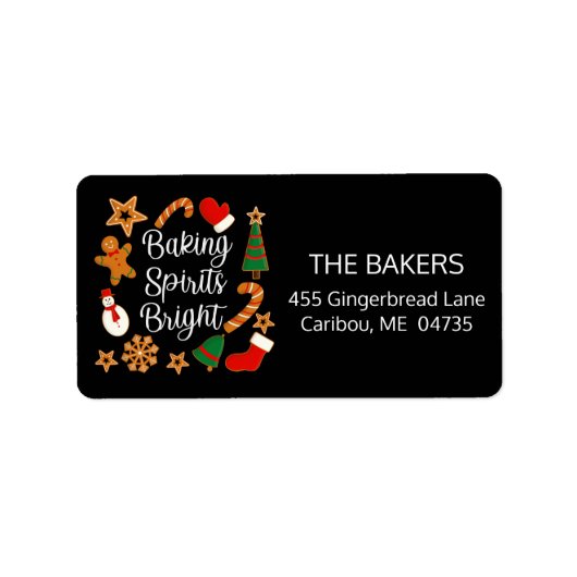 Backwaren Spirituosen Bright Lebkuchen Weihnachtsk Adressaufkleber (Vorne)