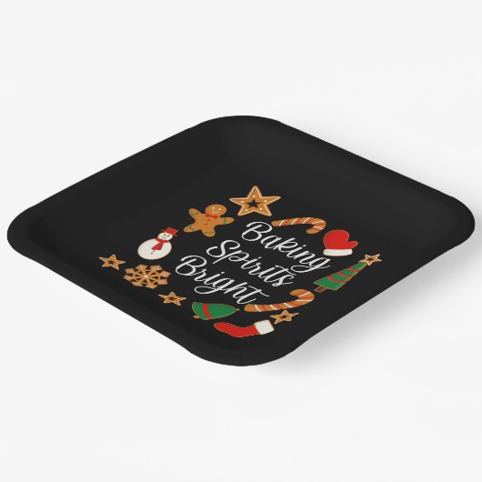 Backwaren Spirituosen Bright Lebkuchen Weihnachtsk Pappteller (Gewinkelt)
