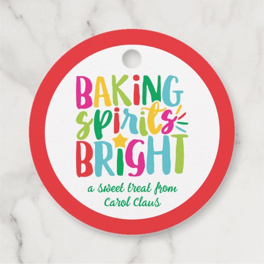 Backwaren Spirituosen Helle, farbenfrohe Weihnacht Geschenkanhänger (Rückseite)