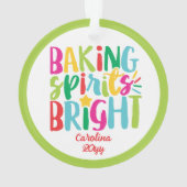 Backwaren Spirituosen Helle, farbenfrohe Weihnacht Ornament (Rückseite)
