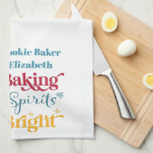 Backwaren Spirituosen Helle Weihnachtsfeiertage Geschirrtuch (Viertel Falte)