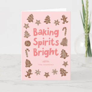 Backwaren Spirituosen Helle Weihnachtskekse Rosa Feiertagskarte
