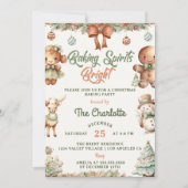 Backwaren Spirituosen Helles Weihnachtsfest Party Einladung (Vorderseite)