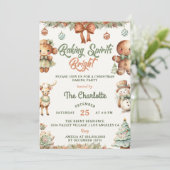 Backwaren Spirituosen Helles Weihnachtsfest Party Einladung (Stehend Vorderseite)