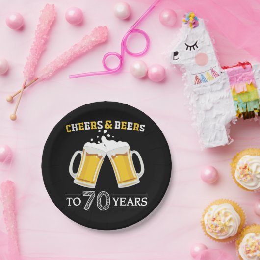 Backwaren und Biere auf 70 Jahre Papierplatte Pappteller (Party)