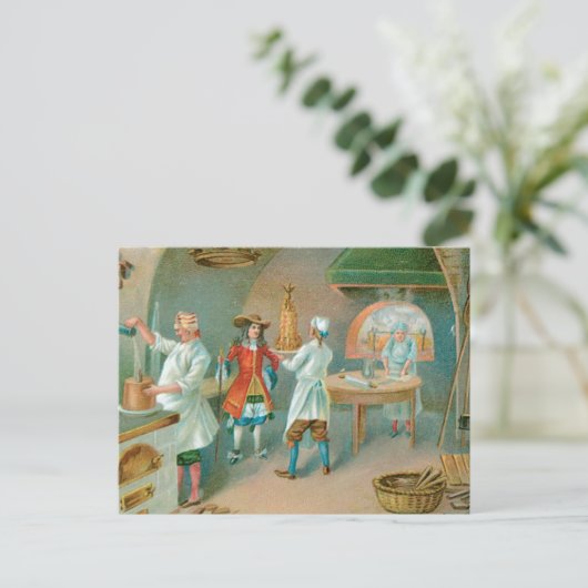 Backwaren Vintage Küche Kunst Postkarte (Stehend Vorderseite)