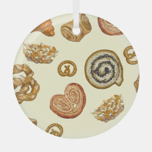 Backwaren: Vintages nahtloses Muster. Ornament Aus Glas
