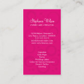 Backwaren Visitenkarte (Rückseite)