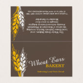 Backwaren Weizenbraun-gelbes Liefermenü Visitenkarten (Außenseite Aufgefaltet)