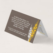 Backwaren Weizenbraun-gelbes Liefermenü Visitenkarten (Rückseite)