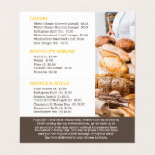 Backwaren Weizenbraun-gelbes Liefermenü Visitenkarten (Innenseite Aufgefaltet)