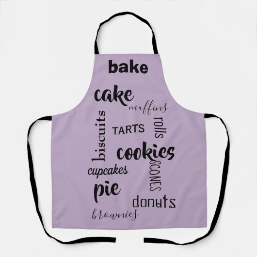 Backwaren Wörter Lila Küche Schürze (Vorderseite)