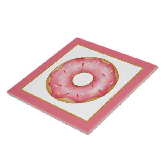 Backwarengeschäft mit rosa eisfarbenen Backwaren Fliese (Seite)