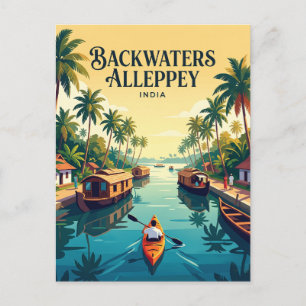 Backwaters Alleppey Indien Postkarte