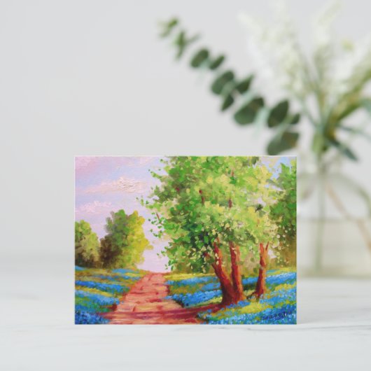 Backway Bluebonnets Postkarte (Stehend Vorderseite)