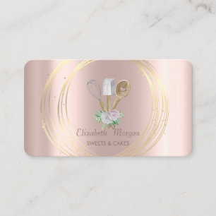 Backwerk Handwerkzeuge Rose Gold ,Gold Kreise Lotu Visitenkarte