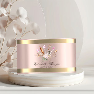 Backwerkzeuge Blumen Goldstreifen Roségold  Visitenkarte