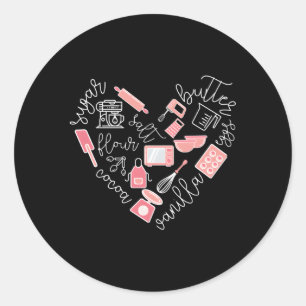 Backwerkzeuge für Lieben K Runder Aufkleber
