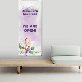 Backwerkzeuge Lila Blumenfarbe Banner